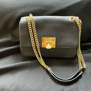 Michael Kors Black Crossbody Bag with Gold Chain